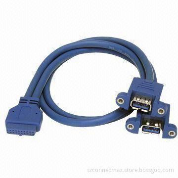 2 Port USB3.0 Panel Mount Cable, USB A to Motherboard Header Cable F/F